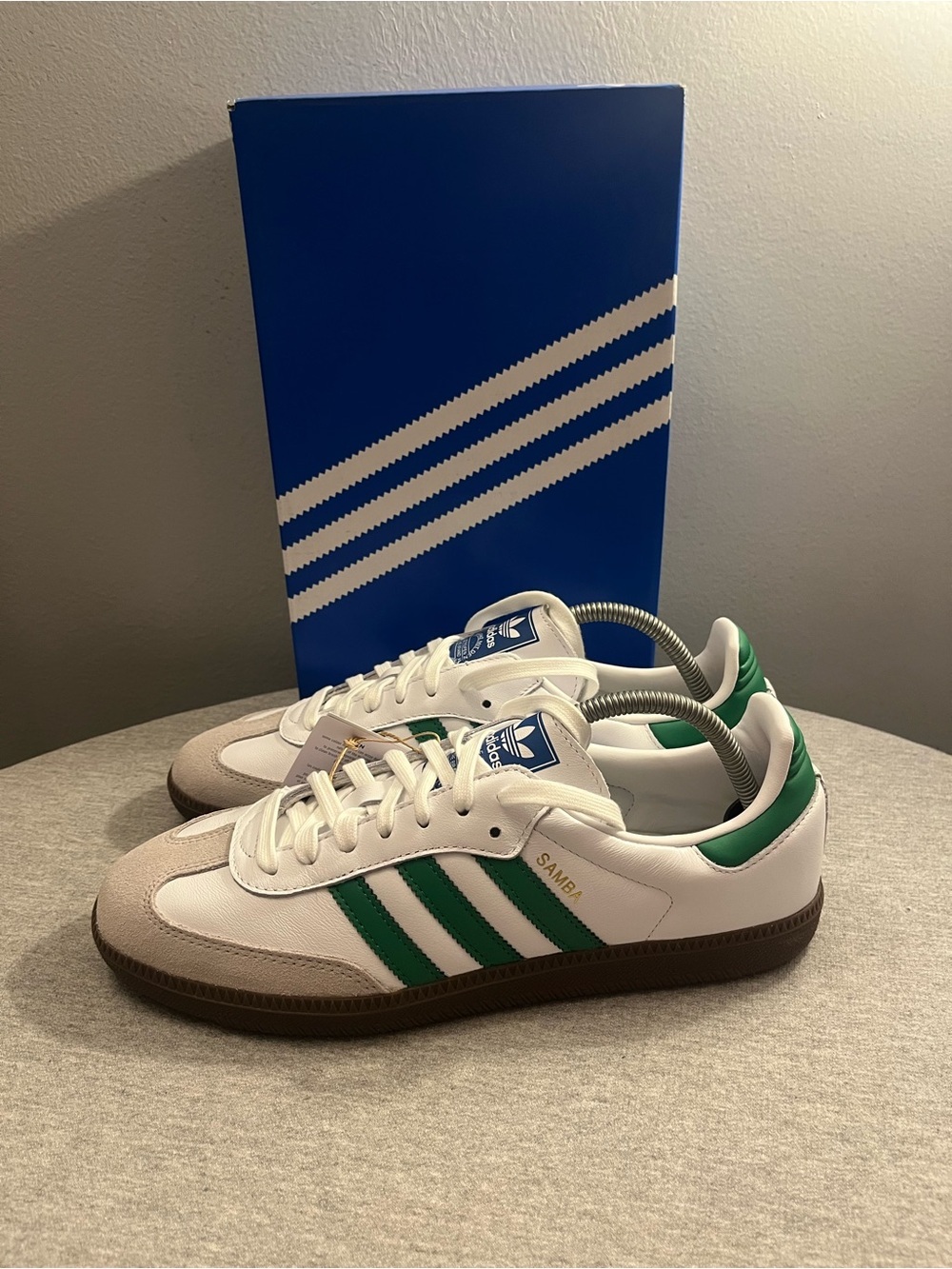 Adidas Samba OG Cloud White Green Gum Indoor Soccer Men's Size 10 IG1024 - Picture 4 of 12